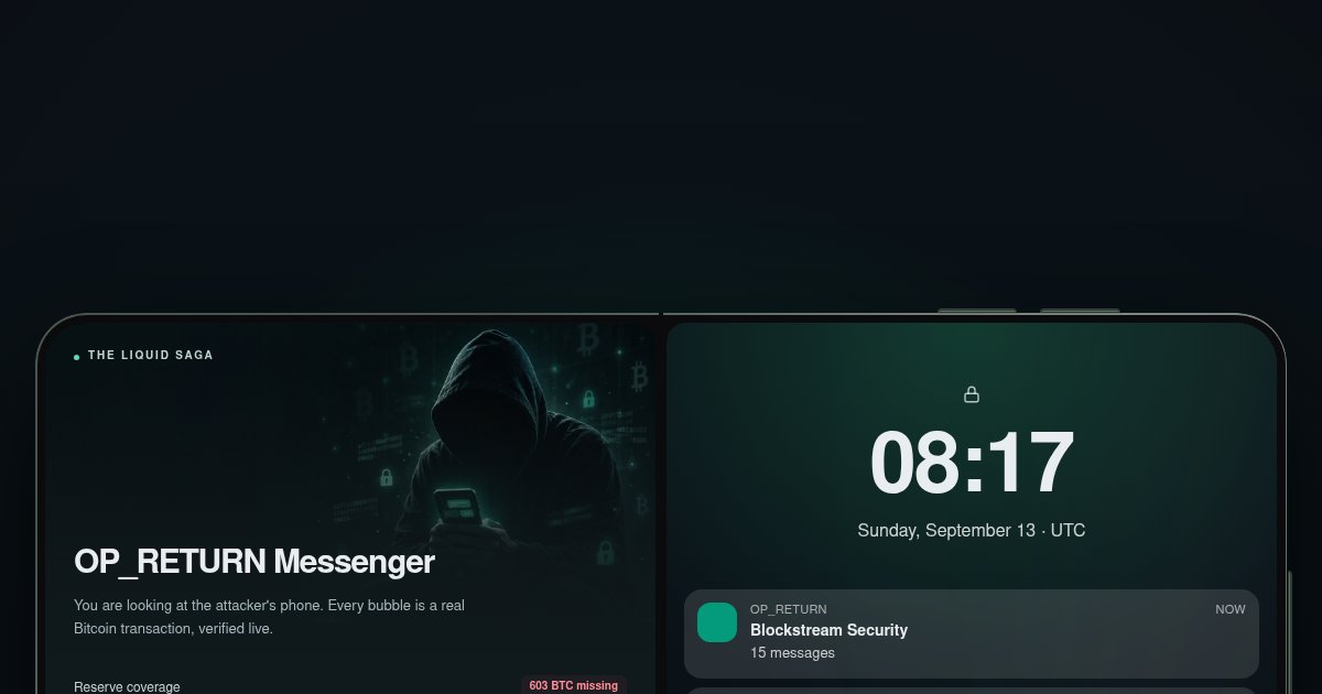 The hacker who took 3,998 BTC is texting Blockstream on-chain, live