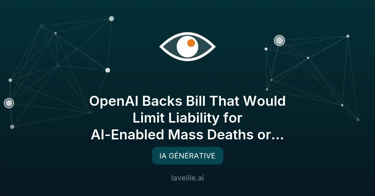 OpenAI soutient un projet de loi limitant la responsabilité des IA
