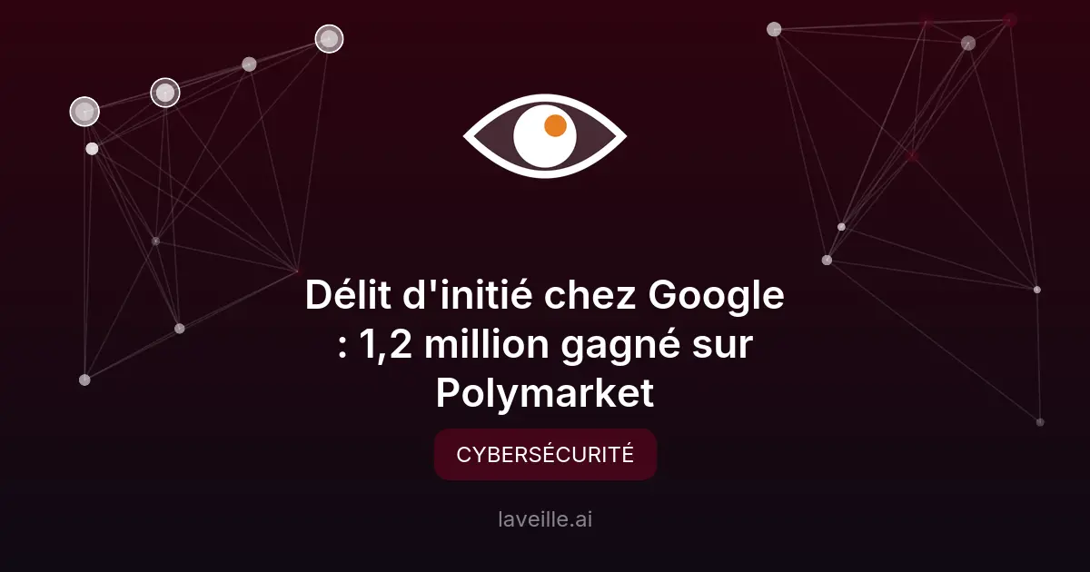 Délit d'initié chez Google : 1,2 million gagné sur Polymarket
