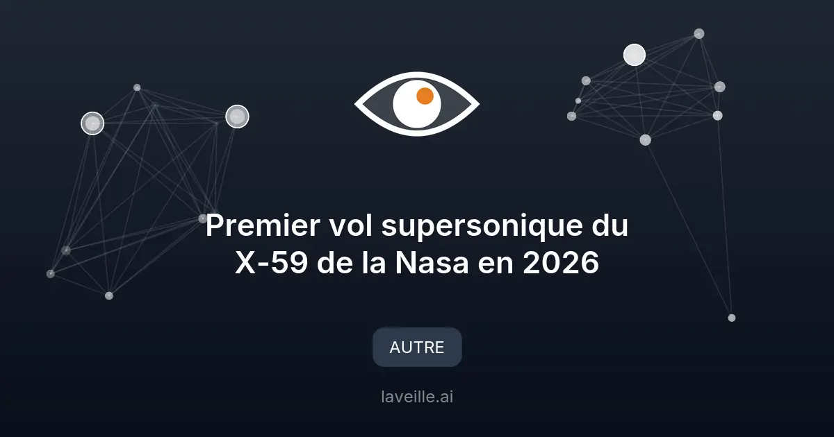 Premier vol supersonique du X-59 de la Nasa en 2026