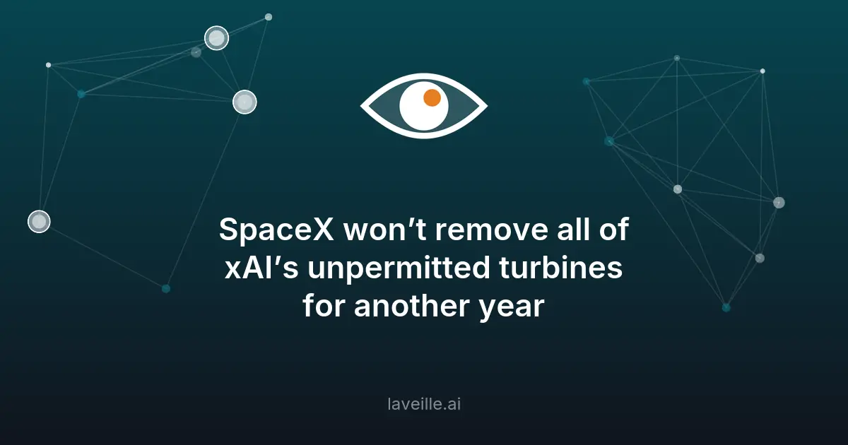 SpaceX retire les turbines non autorisées d'xAI d'ici 2027